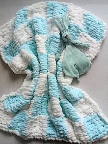 Detský textil - Mentolovo - biela deka pre bábätko - 15201893_