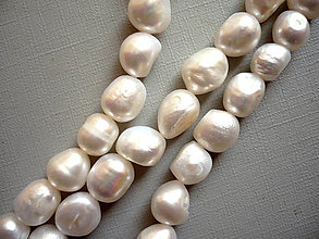 Minerály - Říční perly bílé 12 mm, 2 ks - 15200955_