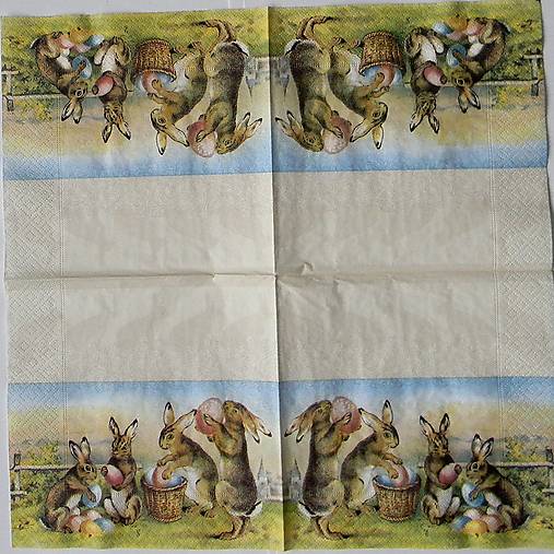 Papier - Zajačiky-veľkonočná servítka - 15198864_