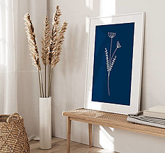 Grafika - Minimalistický obraz na stenu - Indigo lúčne kvety - 15201582_