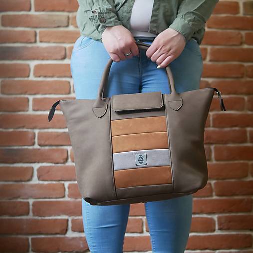 Veľké tašky - Kožená kabelka - Nora - 15202383_