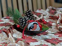 Dekorácie - Vianočná guľa - hýľ, červienka, sýkorka - 15204298_