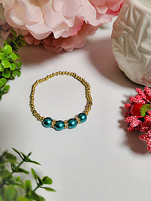 Náramky - Elegantný perlový náramok (Tyrkysová) - 15203512_