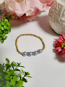 Náramky - Elegantný perlový náramok (Slabo modrá) - 15203514_
