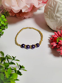 Náramky - Elegantný perlový náramok (Slivková fialová) - 15203525_