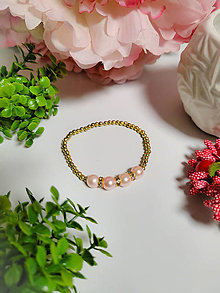 Náramky - Elegantný perlový náramok (Pastelová ružová) - 15203537_