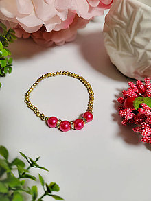 Náramky - Elegantný perlový náramok (Žiarivo ružová) - 15203564_