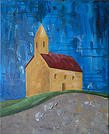 Obrazy - Búrka nad kostolom - 15202883_