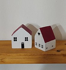 Dekorácie - domečky s červenou střechou - 15203062_