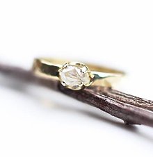 Prstene - Raw diamond hammered ring - 15206818_