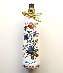 Nádoby - Víno v dekorovanej flaši, motív Ďakujem - 15205483_