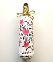 Nádoby - Víno v dekorovanej flaši, motív Ďakujem - 15205489_