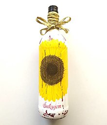 Nádoby - Víno v dekorovanej flaši, motív Ďakujem - 15205509_