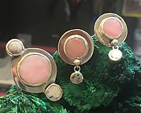 Sady šperkov - Sada - naušnice a prsteň z ružového opálu v striebre 925/1000 - 15206927_
