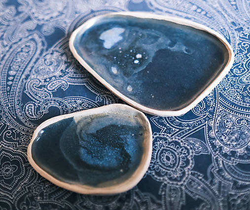 Nádoby - Set modrých talířků - 15206122_