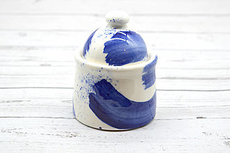 Nádoby - Cukornička (Modrou maľované) - 15205636_