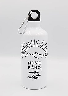 Nádoby - Turistická fľaša „NOVÁ MILOSŤ“ (Biela fľaška) - 15207501_