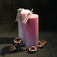 Sviečky - Minimalistická sójová sviečka 'Large' (zvislé pruhy) - 15206647_