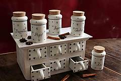 Nábytok - Ručně vyráběná Dřevěná skříňka s porcelánovými šuplíčky - 15208265_