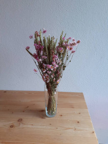 Dekorácie - Kytica sušenýcch kvetov Karen ružová - 15206957_