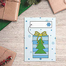 Papiernictvo - Zápisník nápadov na vianočné darčeky vianočný - darček vysoký so stromčekom - 15208188_