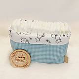  - Waffle košík na plienky-ECO (Scetlomodrá + líšky) - 15209993_