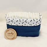  - Waffle košík na plienky-ECO (Jeans + trojuholníky) - 15210002_