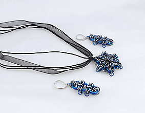 Sady šperkov - Souprava s keltskou kytičkou modrá - 15209012_