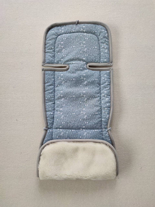 Detský textil - Vlnienka Podložka do kočíka Britax Römer B motion 4 100 % ovčie rúno MERINO TOP SUPER WASH Natural Zvieratká oceľovo še - 15208383_