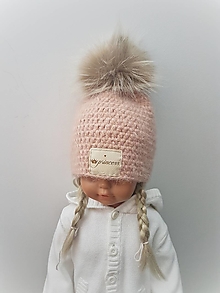 Detské čiapky - Zimná dievčenská čiapka PRINCESS - 15209269_