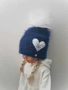Detské čiapky - Zimná čiapka (srdce s vločkou) - 15209283_