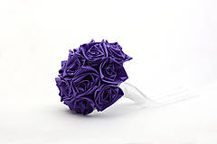 Kytice pre nevestu - Saténová kytica svadobná levanduľová ruže - 15209849_