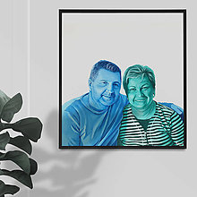 Obrazy - Portrét "modro-zelený" - 15209268_