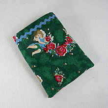 Úžitkový textil - Maličké vrecko s anjelikmi -Perfectly Imperfect (s modrou hadovkou) - 15212594_