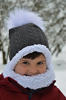 Detské čiapky - Zimný set čiapka a nákrčník - 15213028_