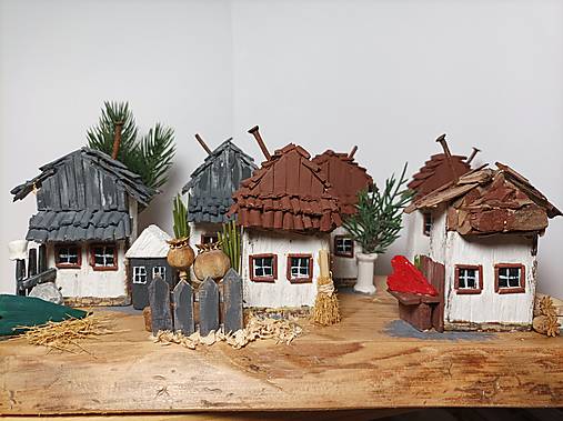 Dekorácie - Dedinka z dreva - 15212631_