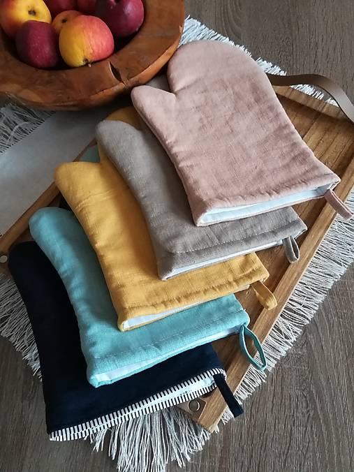 Úžitkový textil - Ľanová kuchynská chňapka (viac farieb ľanu) - 15214362_