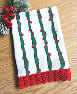 Úžitkový textil - Utierka s háčkovanou krajkou "Vianočná"  - 15214687_