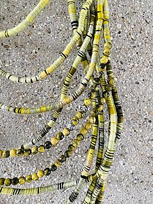 Náhrdelníky - Statement textilný náhrdelník so Žltým tyrkysom - 15217050_