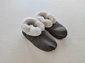 Ponožky, pančuchy, obuv - Vlnienka Barefoot 100% Merino Baranček wool Slippers / Capačky  Softshell khaki - 15218423_
