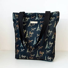 Veľké tašky - Taška s motívom Paríž - čierna - 15218093_