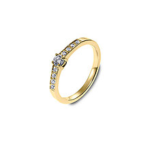 Prstene - Briliantový prsteň žltý vykladaný - 15219089_