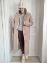 Bundy a kabáty - //Predĺžený vlnený kabát svetlo hnedý// - 15218492_
