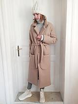 Bundy a kabáty - //Predĺžený vlnený kabát svetlo hnedý// - 15218505_
