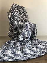 Úžitkový textil - Deka z Alize Puffy 210x120cm šedo-biela - 15218880_