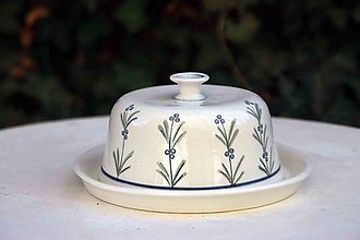 Nádoby - Ručně vyráběná porcelánová Máselnice (kytička 2) - 15218991_