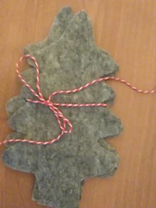 Úžitkový textil - vianočné vrecko  na príbor-  stromček 4ks (Šedá) - 15220322_