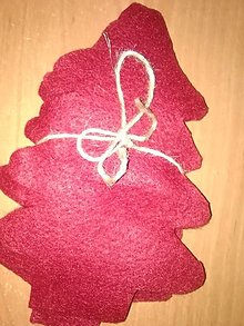 Úžitkový textil - vianočné vrecko  na príbor-  stromček 4ks (Bordová) - 15220323_