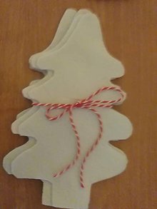 Úžitkový textil - vianočné vrecko  na príbor-  stromček 4ks (Biela) - 15220332_