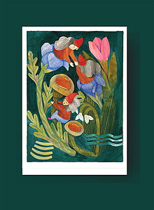 Grafika - Trpaslice a tulipány_print - 15220170_